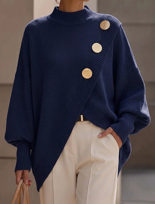 Marisse | Button Turtleneck Sweater