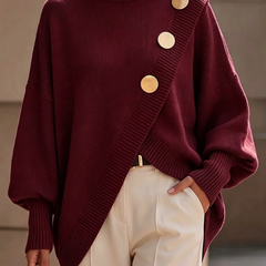 Marisse | Button Turtleneck Sweater