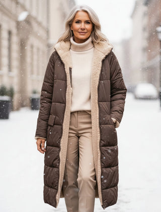 KINSLEY | SHERPA WINTER COAT - Brown