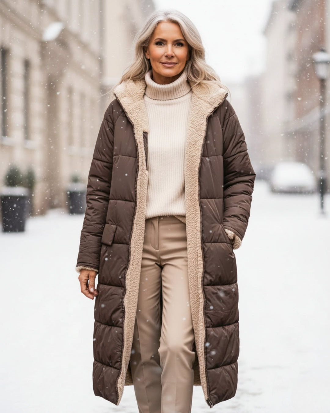 KINSLEY | SHERPA WINTER COAT - Brown