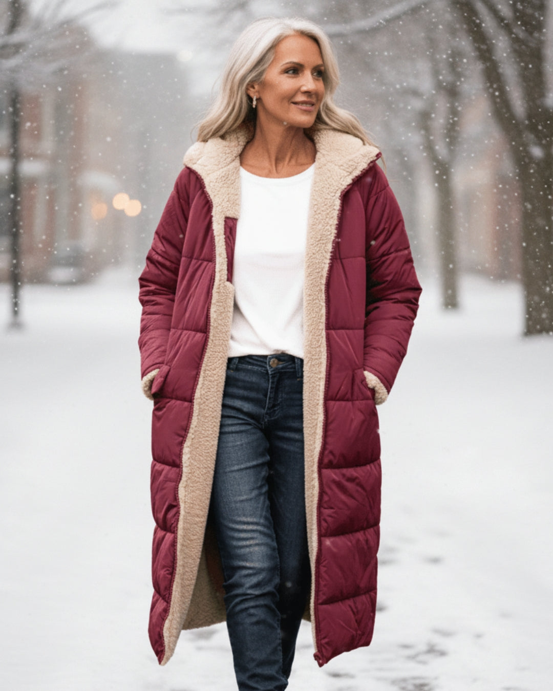 KINSLEY | SHERPA WINTER COAT - Red