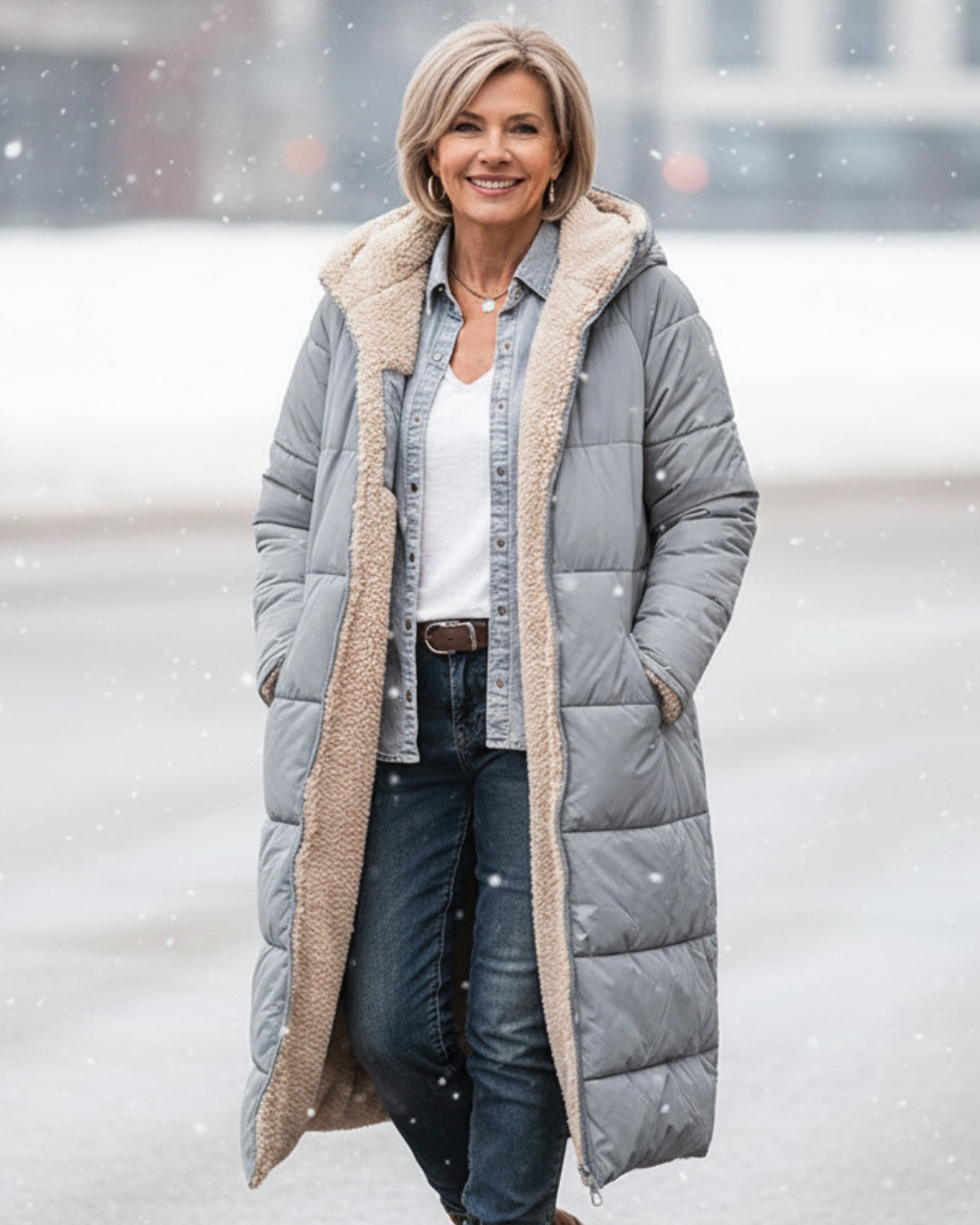 KINSLEY | SHERPA WINTER COAT - Grey