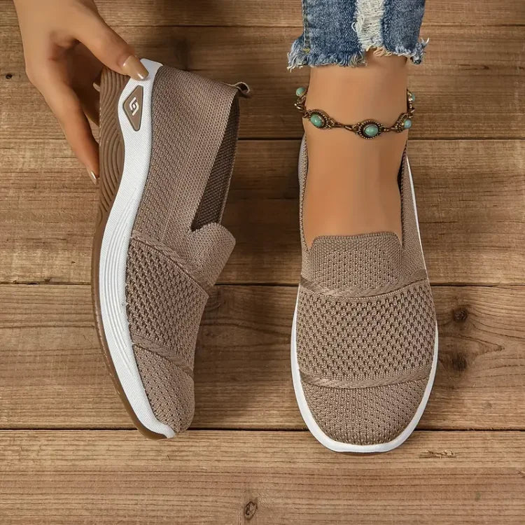 ComfortEase Slip-On Sneakers - Khaki