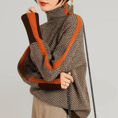 Martina | Contrast Stripe High-Collar Pullover