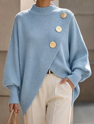 Marisse | Button Turtleneck Sweater