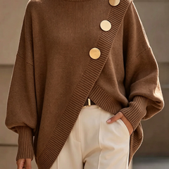 Marisse | Button Turtleneck Sweater