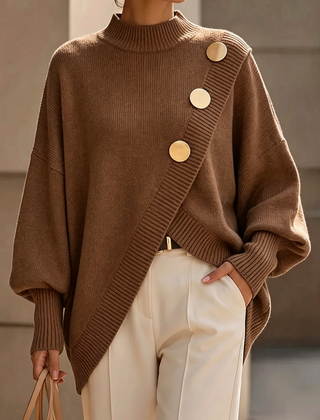 Marisse | Button Turtleneck Sweater