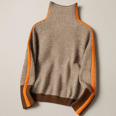 Martina | Contrast Stripe High-Collar Pullover