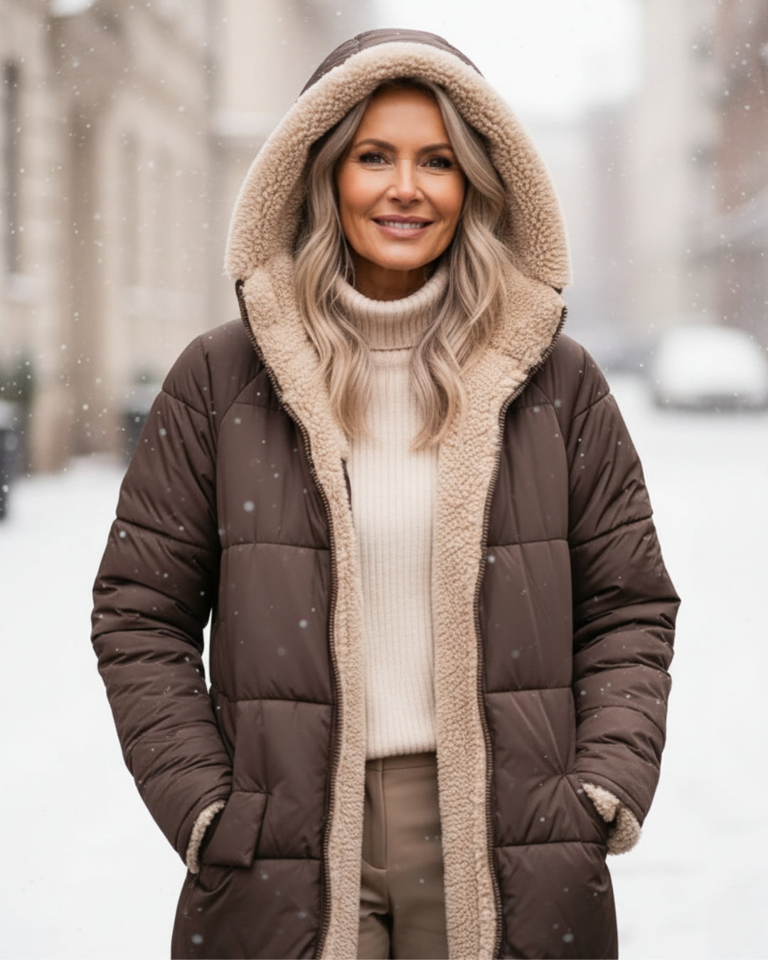 KINSLEY | SHERPA WINTER COAT - Brown