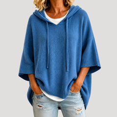 Women's Hooded Oversized Knit Jumper - Blue