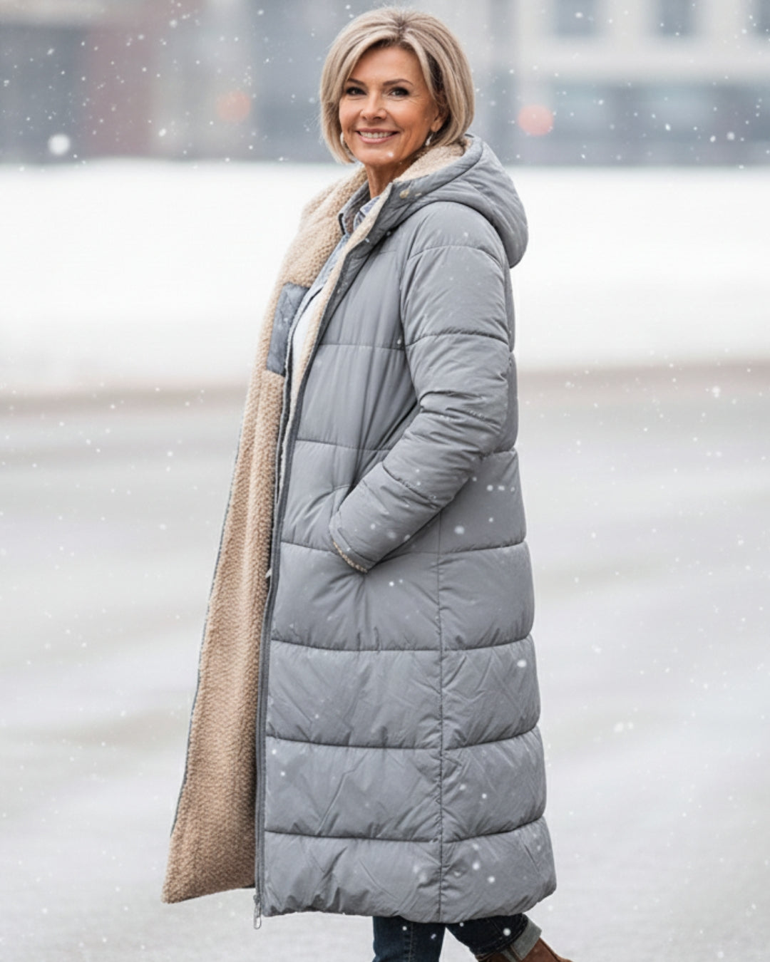 KINSLEY | SHERPA WINTER COAT - Grey