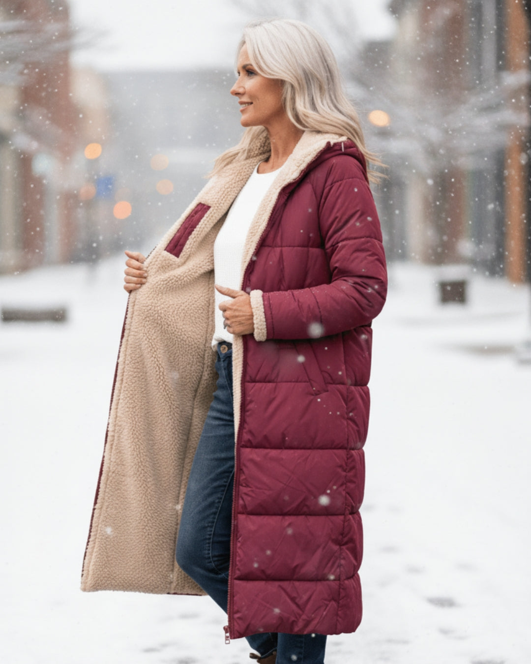KINSLEY | SHERPA WINTER COAT - Red