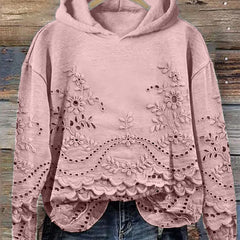 Rosa | Lace-Trim Charm Hoodie - Pink