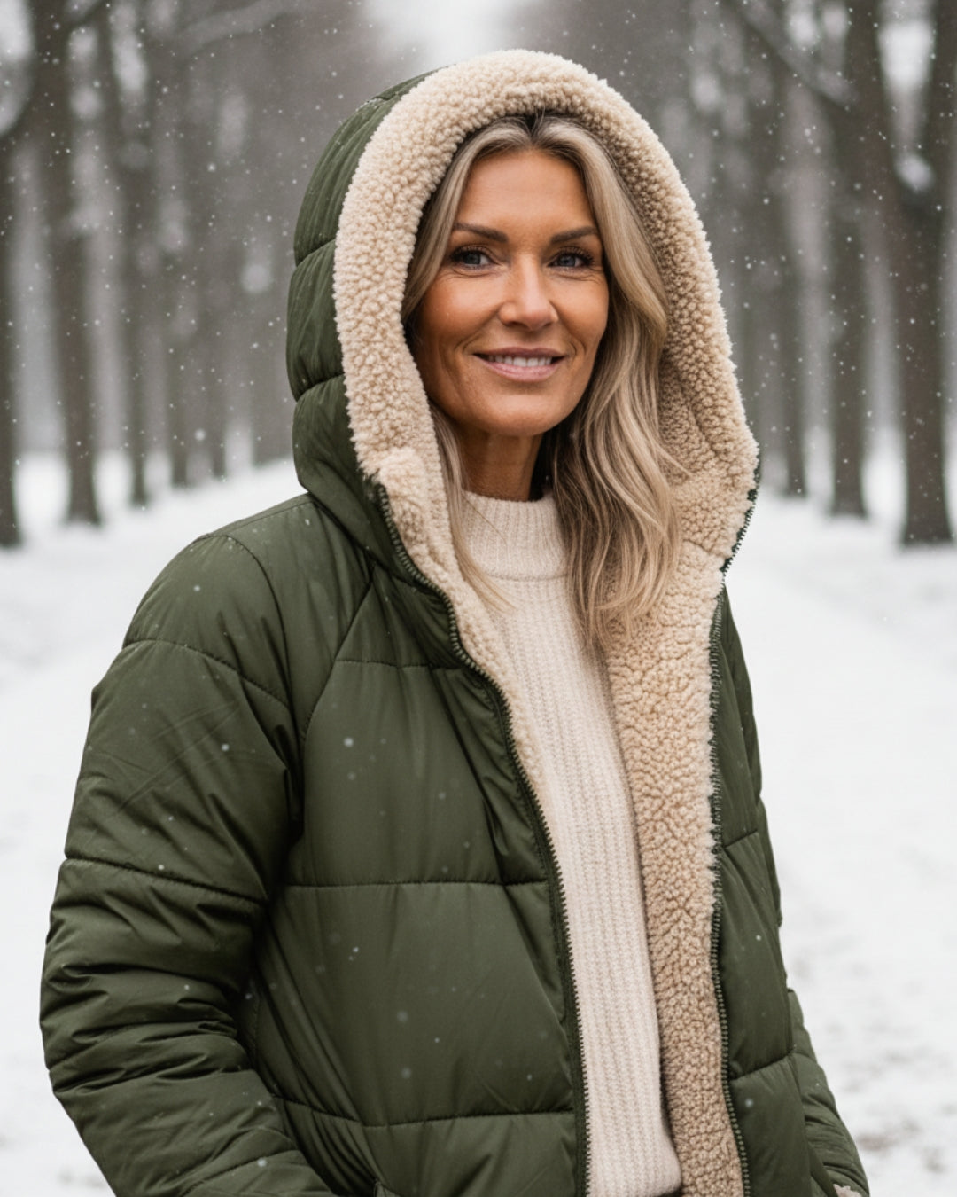 KINSLEY | SHERPA WINTER COAT - Green