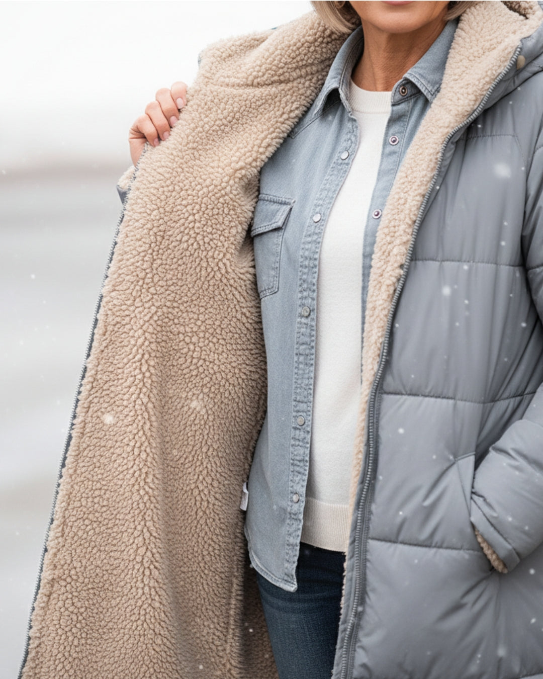KINSLEY | SHERPA WINTER COAT - Grey