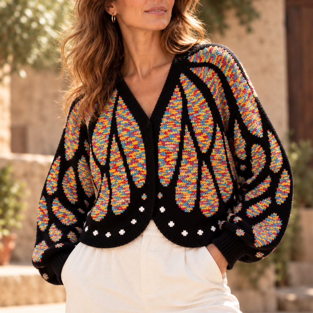 Vanessa Butterfly Cardigan - Rainbow