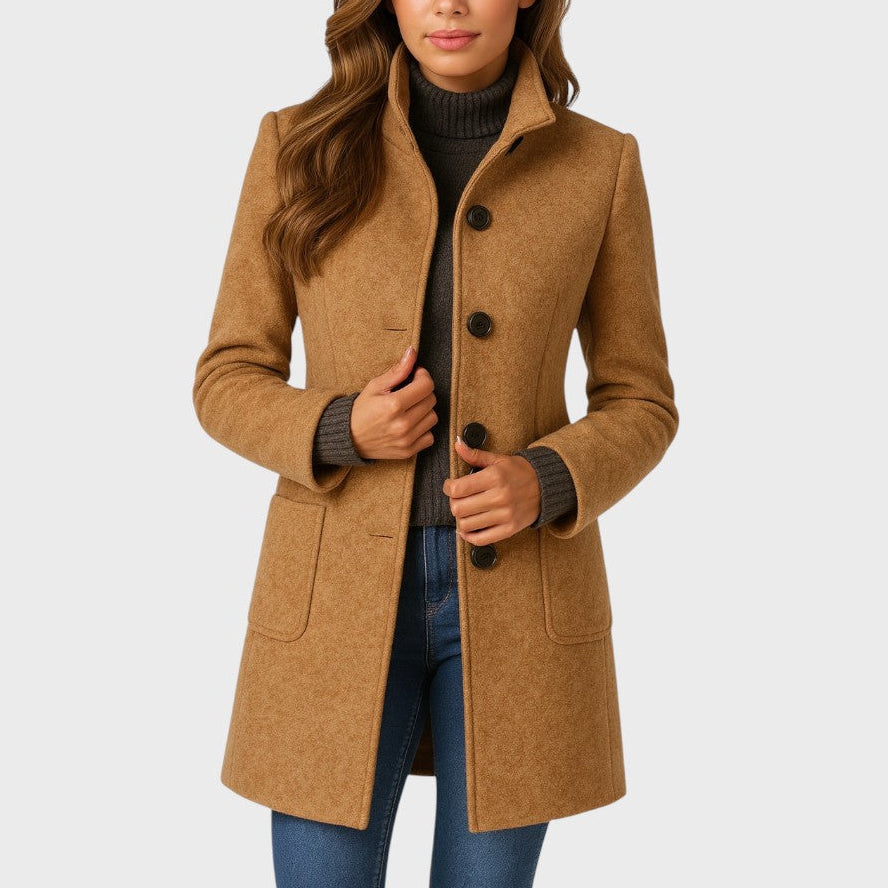 Clara – Elegant and Comfortable Coat - Khaki