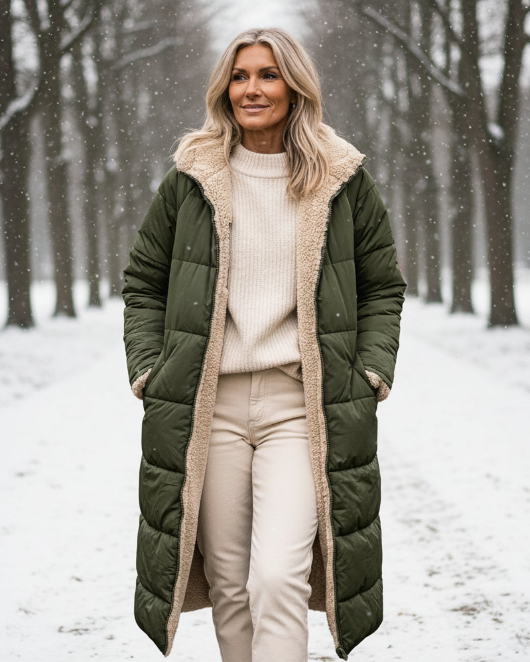 KINSLEY | SHERPA WINTER COAT - Green