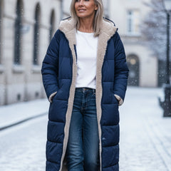 KINSLEY | SHERPA WINTER COAT - Navy Blue