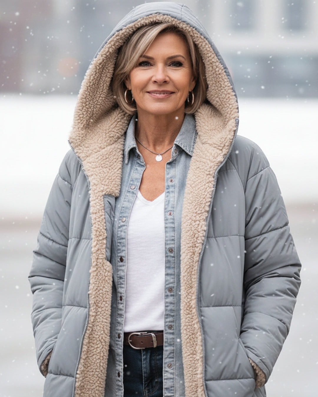 KINSLEY | SHERPA WINTER COAT - Grey