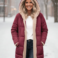 KINSLEY | SHERPA WINTER COAT - Red