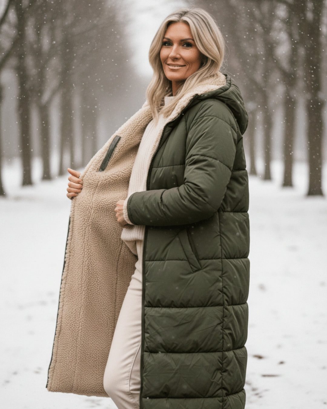 KINSLEY | SHERPA WINTER COAT - Green