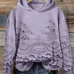 Rosa | Lace-Trim Charm Hoodie - Purple
