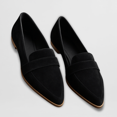 Teodora | Soft Suede Loafers - Black