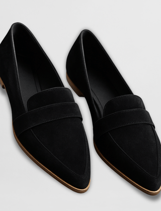 Teodora | Soft Suede Loafers - Black