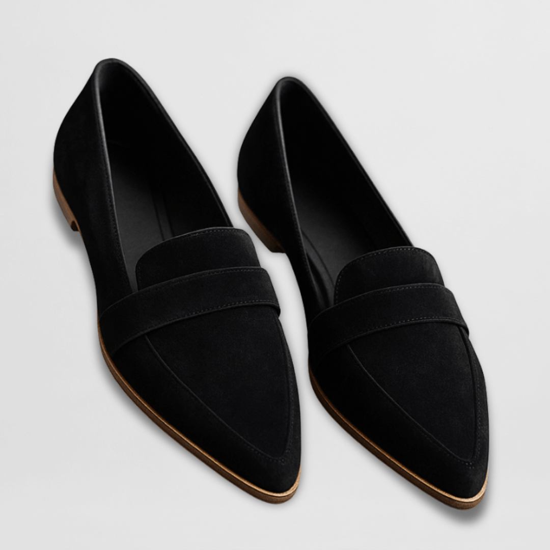 Teodora | Soft Suede Loafers - Black