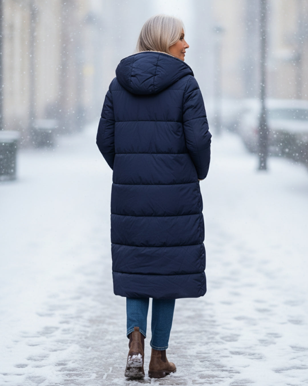 KINSLEY | SHERPA WINTER COAT - Navy Blue