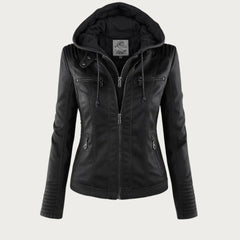 Monica | Robust and Elegant Leather Jacket - Black