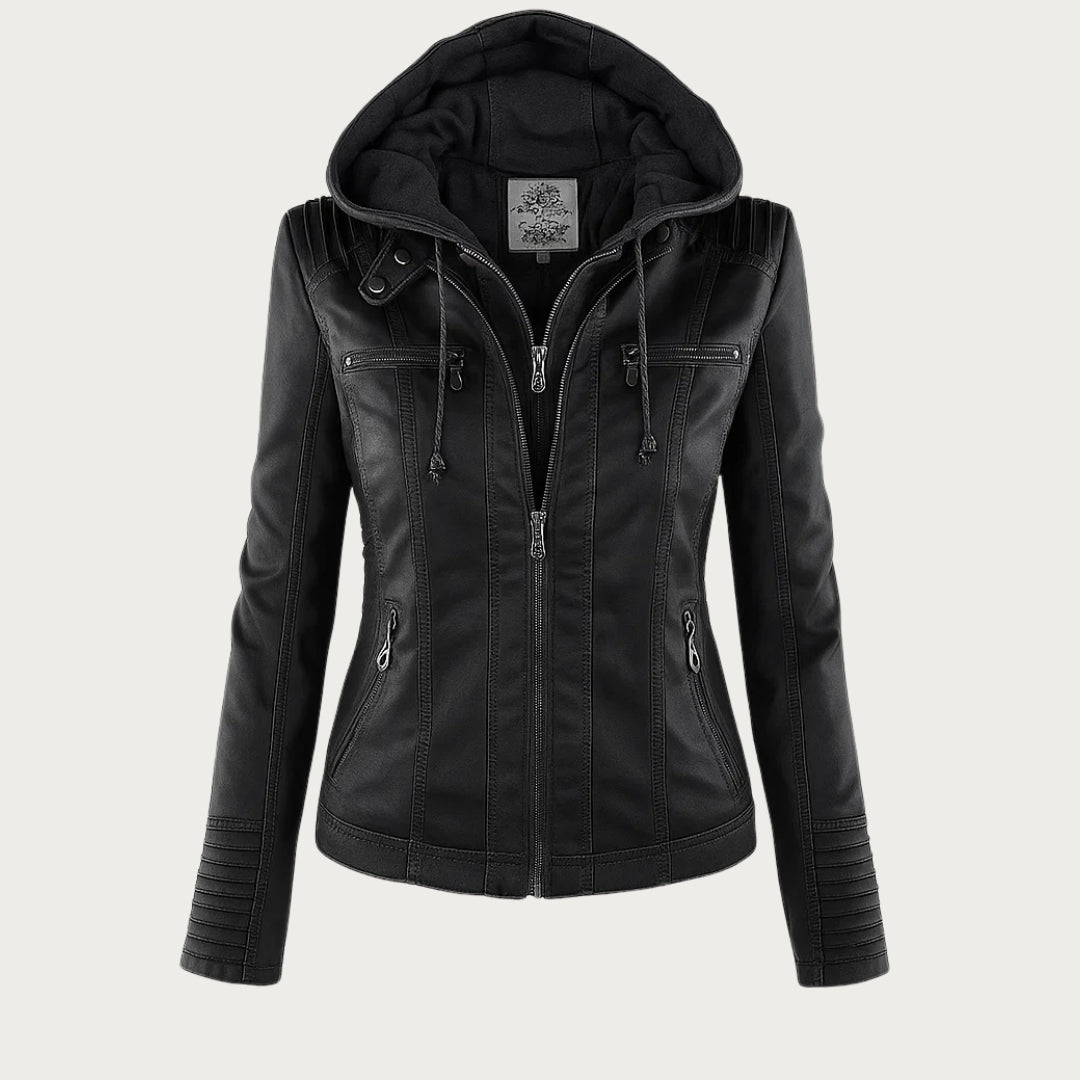 Monica | Robust and Elegant Leather Jacket - Black