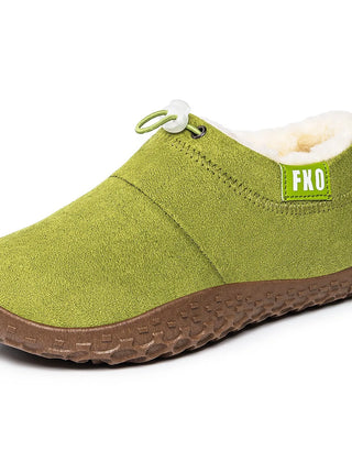 Kamira | Faux Fur Lined Slip-On Booties for Women - Green