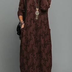 LUNESSA ELEGANT WINTER DRESS - Burgundy