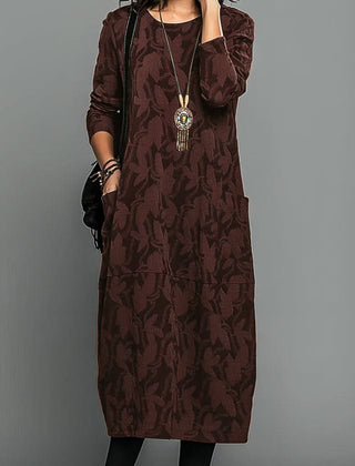 LUNESSA ELEGANT WINTER DRESS - Burgundy