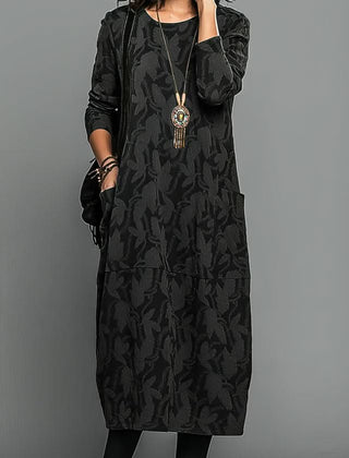 LUNESSA ELEGANT WINTER DRESS - Black