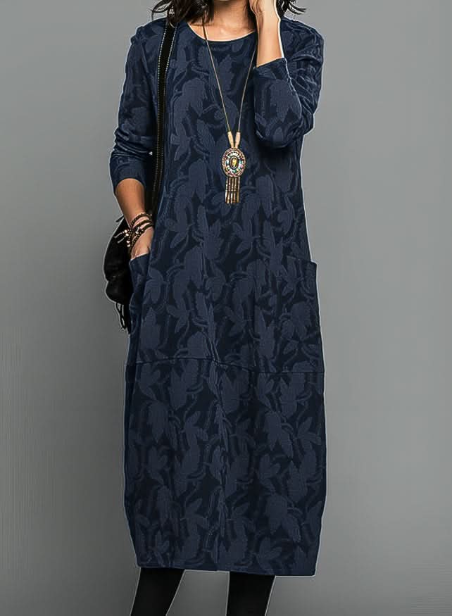 LUNESSA ELEGANT WINTER DRESS - Blue