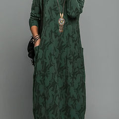 LUNESSA ELEGANT WINTER DRESS - Green