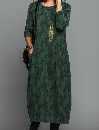 LUNESSA ELEGANT WINTER DRESS - Green