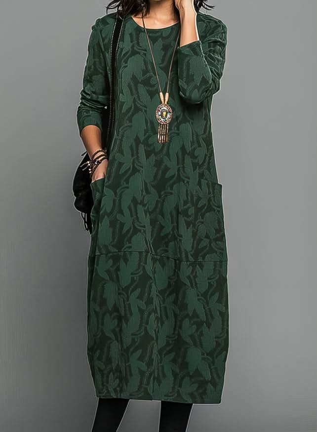 LUNESSA ELEGANT WINTER DRESS - Green