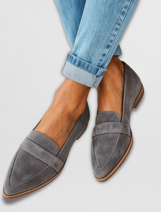 Teodora | Soft Suede Loafers - Grey