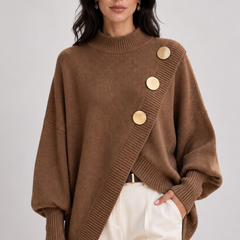 Marisse | Button Turtleneck Sweater