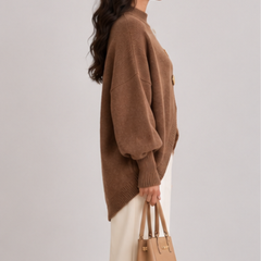 Marisse | Button Turtleneck Sweater