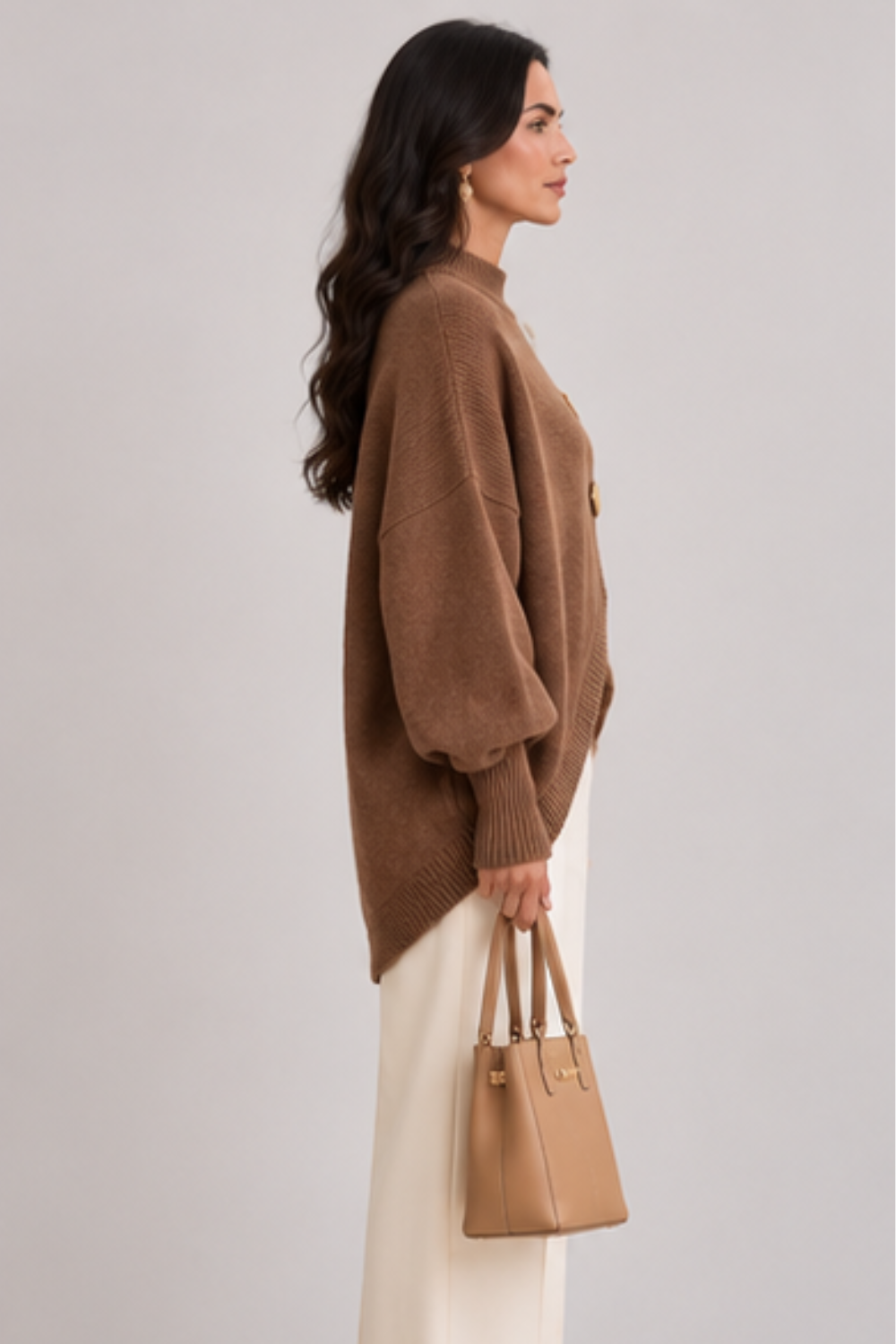 Marisse | Button Turtleneck Sweater