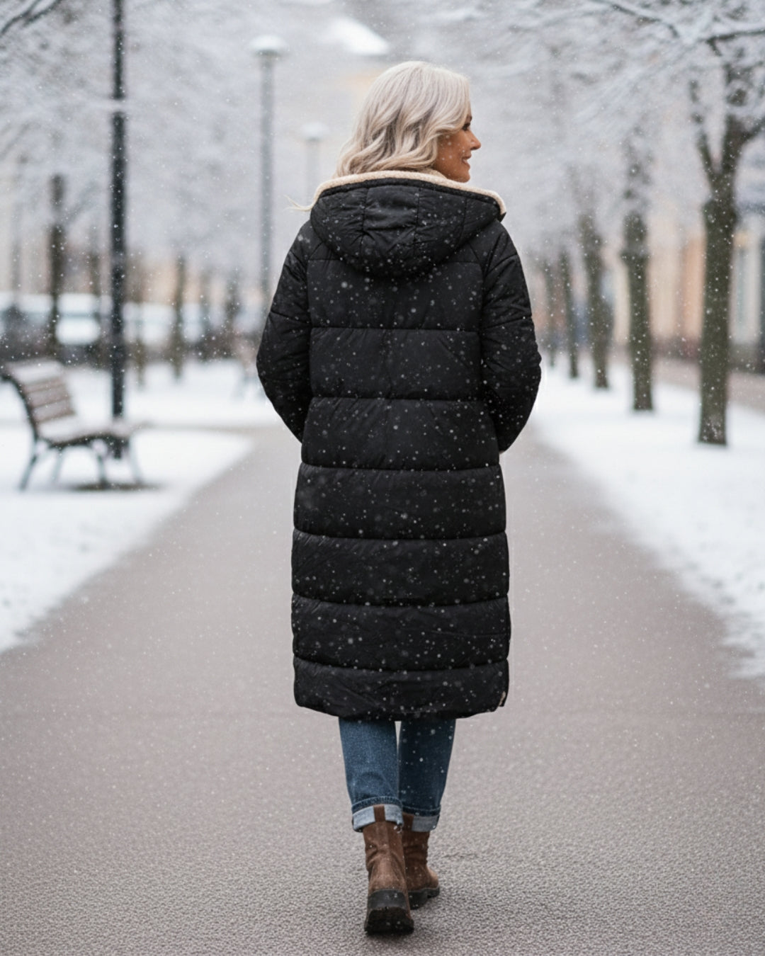 KINSLEY | SHERPA WINTER COAT - Black