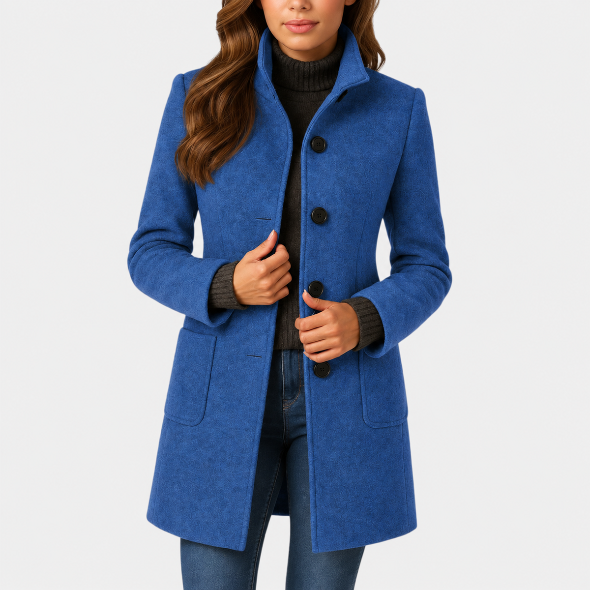 Clara – Elegant and Comfortable Coat - Blue