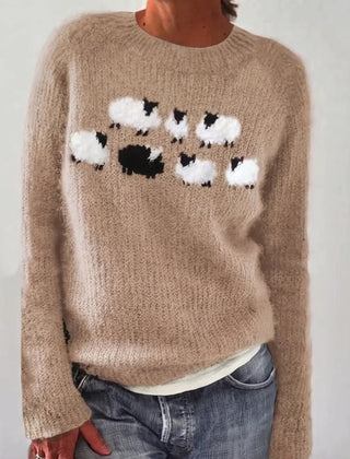 Bianka | Comfortable Cute Sheep Sweater - Beige
