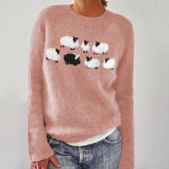 Bianka | Comfortable Cute Sheep Sweater - Pink