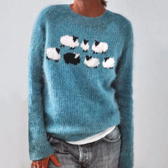 Bianka | Comfortable Cute Sheep Sweater - Light Blue